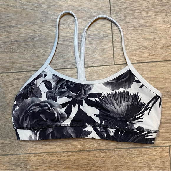 LULULEMON black and white floral Flow Y bra IV 6 - Picture 2 of 11
